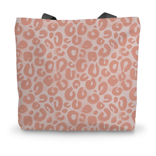 Painted Leopard in Peach Canvas Tote Bag