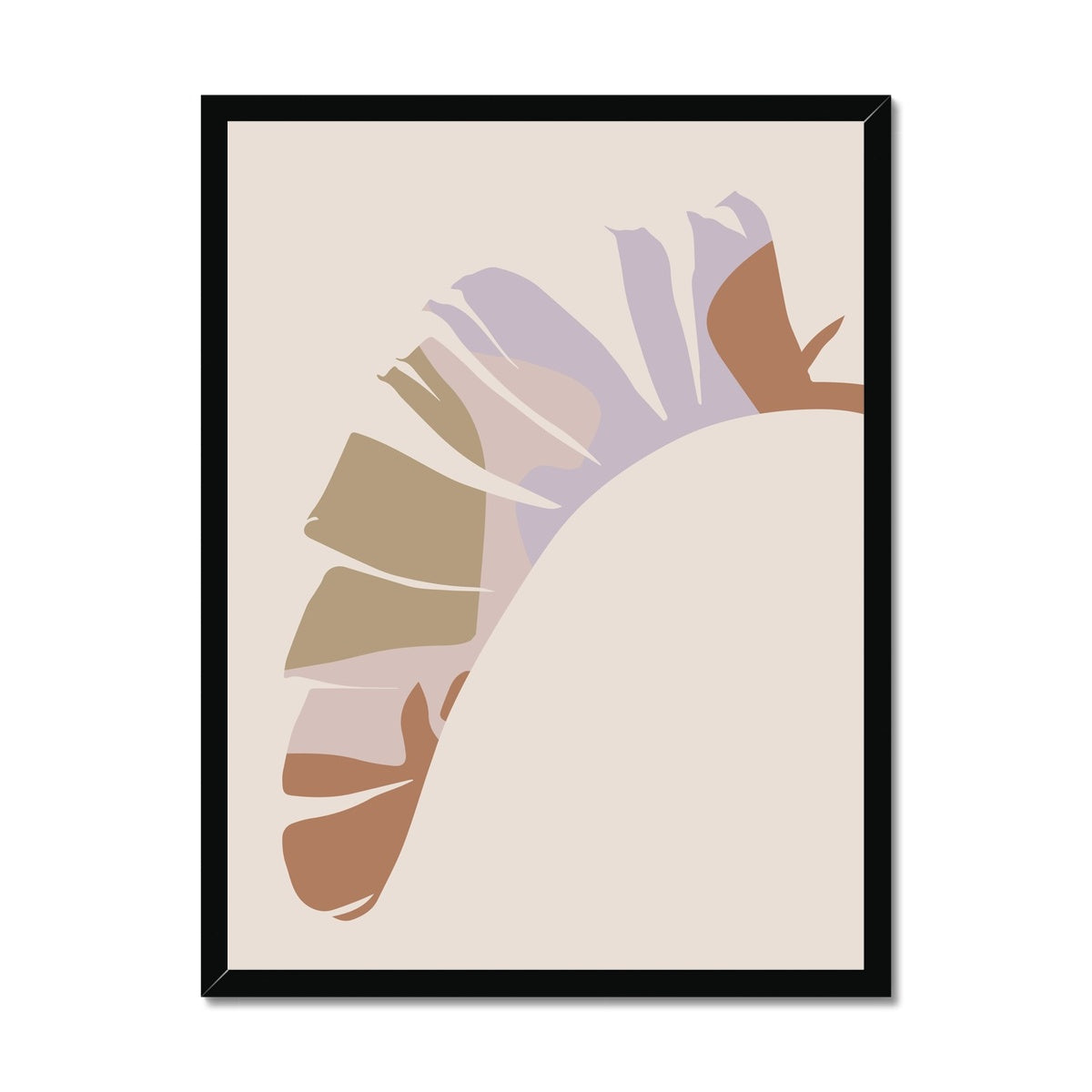 Colour Block Palm Leaf in Neutral Framed Print