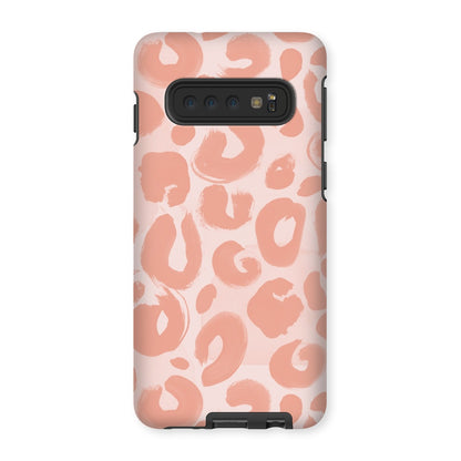 Painted Leopard in Peach Tough Phone Case