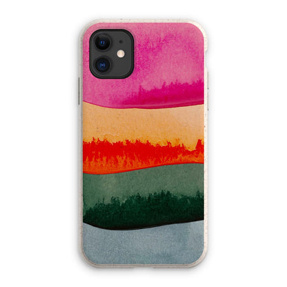 Rainbow Watercolour Layers Eco Phone Case