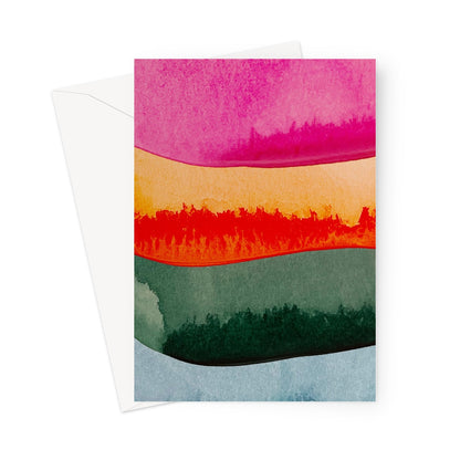 Rainbow Watercolour Layers Greeting Card