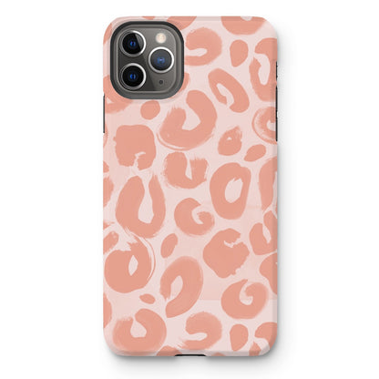 Painted Leopard in Peach Tough Phone Case