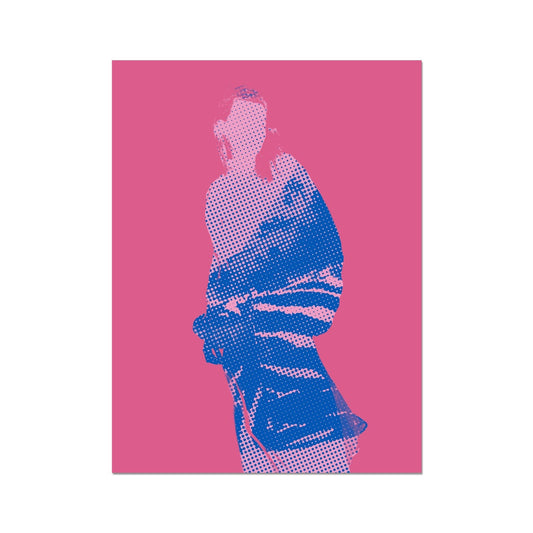 Female Silhouette in Magenta, Pink and Blue Fine Art Print