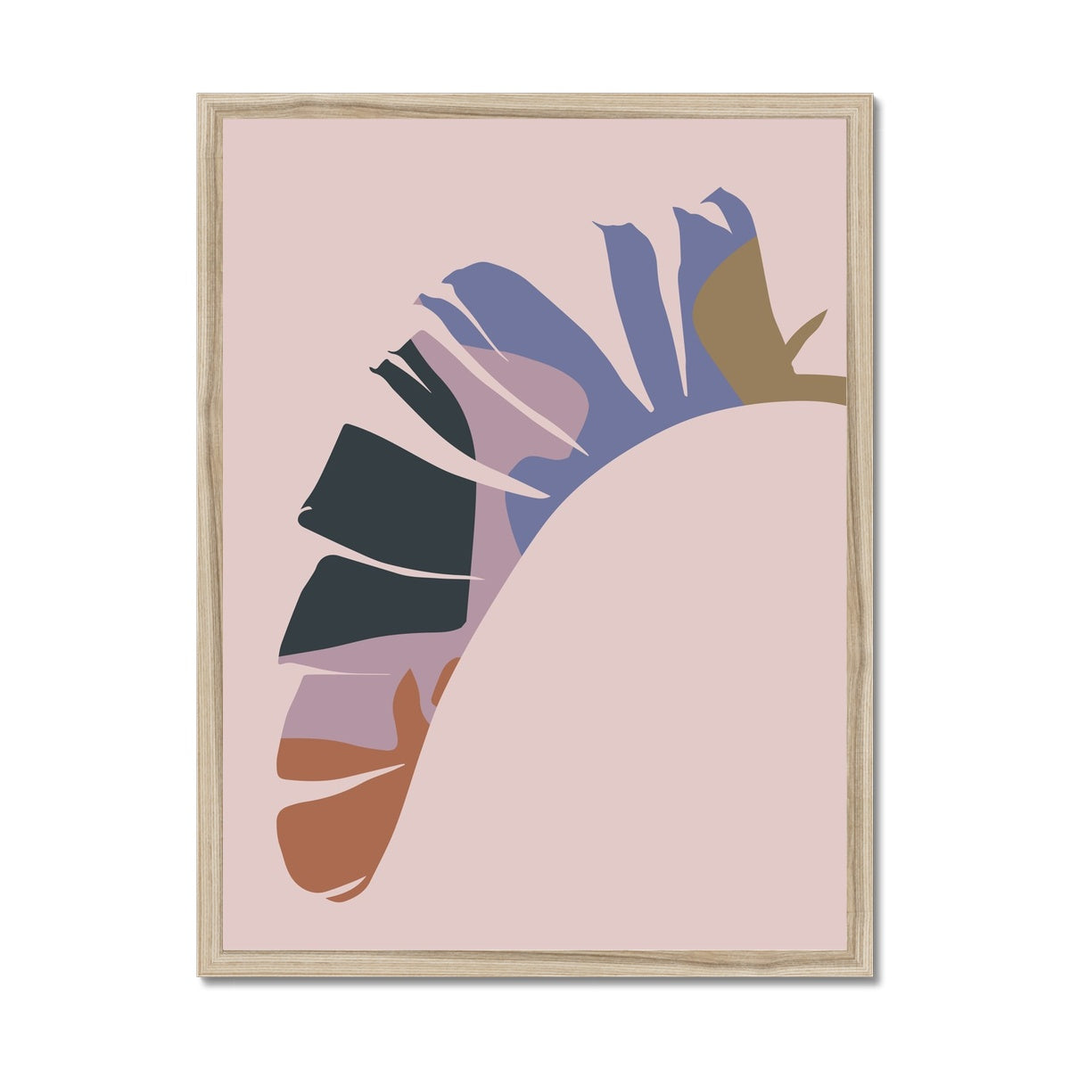 Colour Block Palm Leaf in Pastel Framed Print