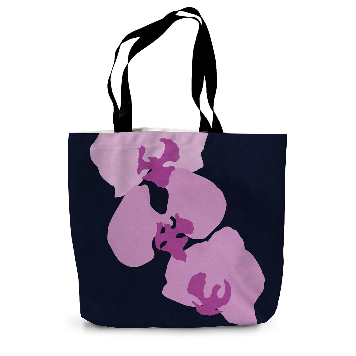 Lilac Orchids Dark Canvas Tote Bag