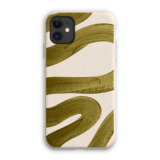 Painted Wave in Khaki Green Eco Phone Case