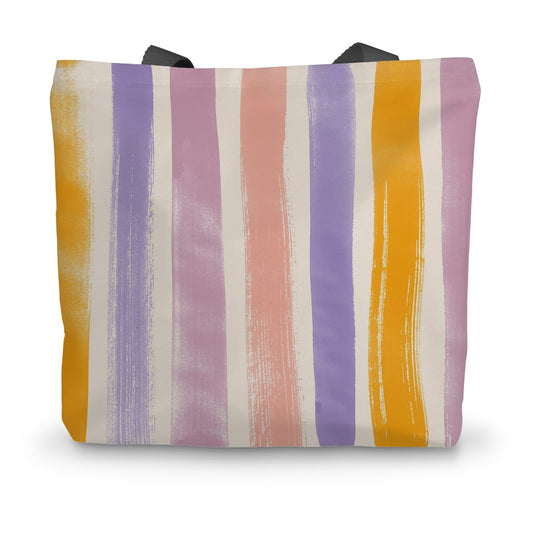 Painted Stripes Primavera Canvas Tote Bag