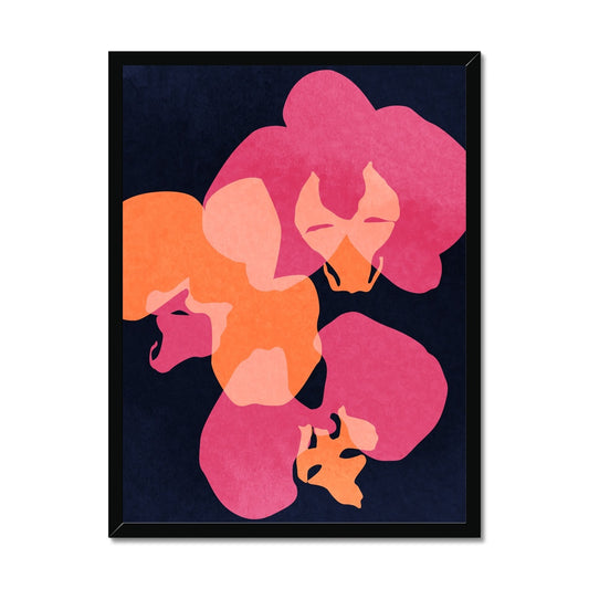 Orchids Contrast Dark Framed Print