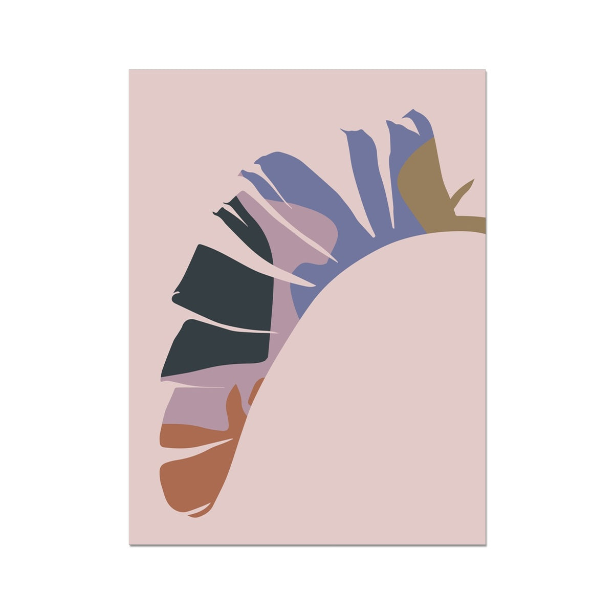 Colour Block Palm Leaf in Pastel Fine Art Print