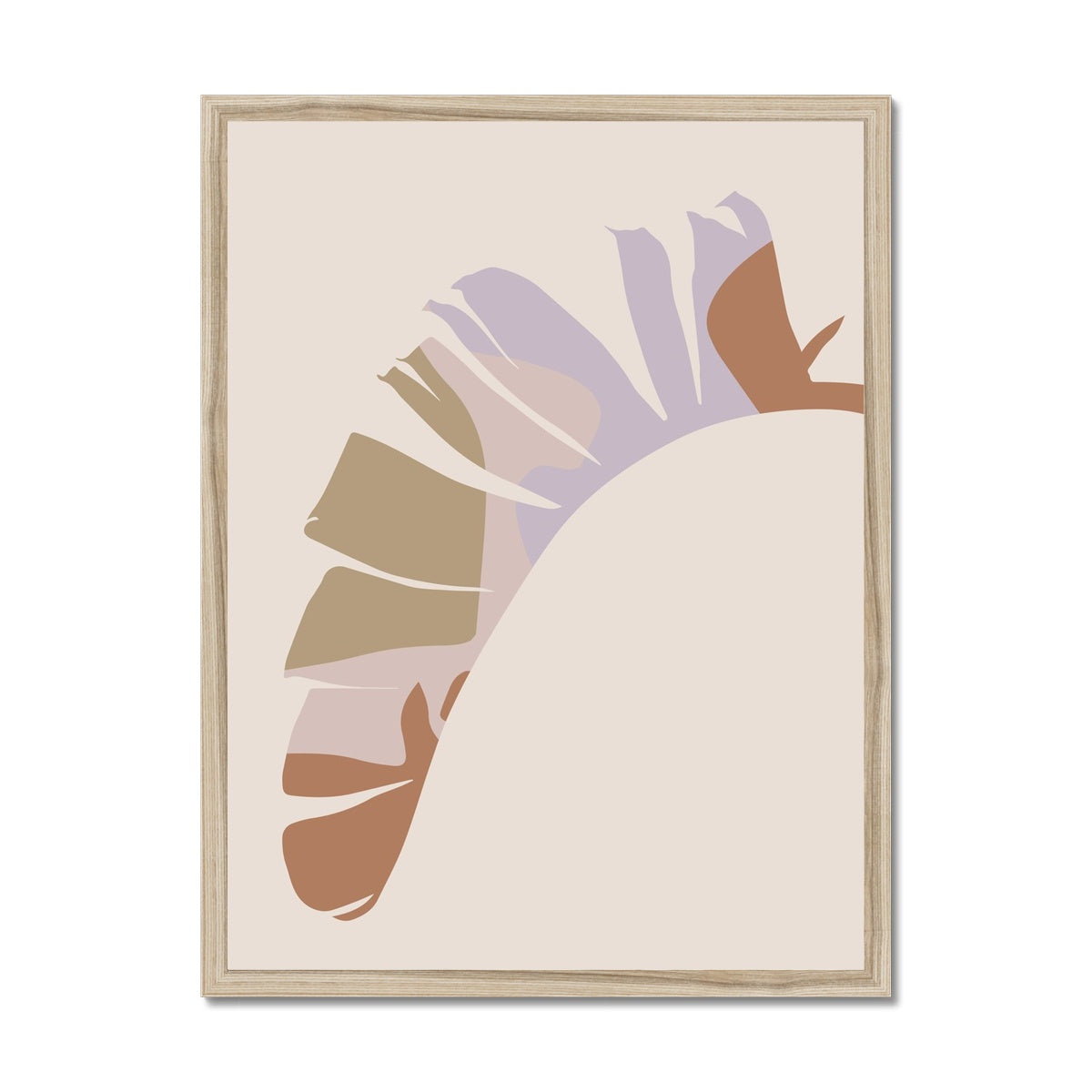 Colour Block Palm Leaf in Neutral Framed Print