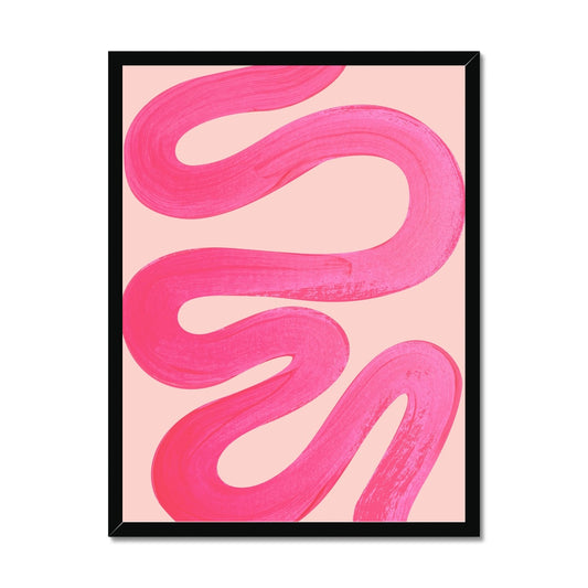 Painted Wave in Fuchsia Pink Framed Print