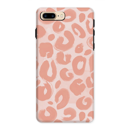 Painted Leopard in Peach Tough Phone Case