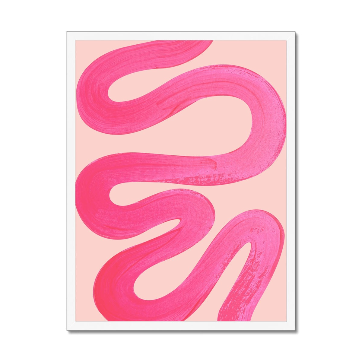 Painted Wave in Fuchsia Pink Framed Print