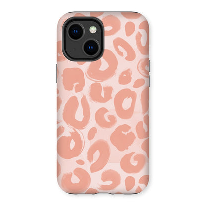 Painted Leopard in Peach Tough Phone Case