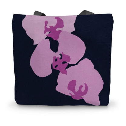 Lilac Orchids Dark Canvas Tote Bag