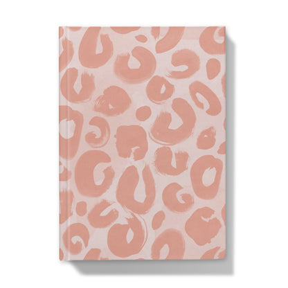 Painted Leopard in Peach Hardback Journal