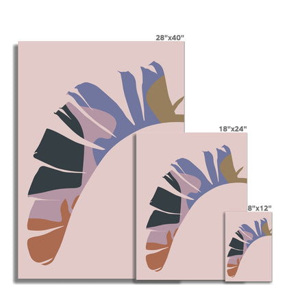 Colour Block Palm Leaf in Pastel Fine Art Print