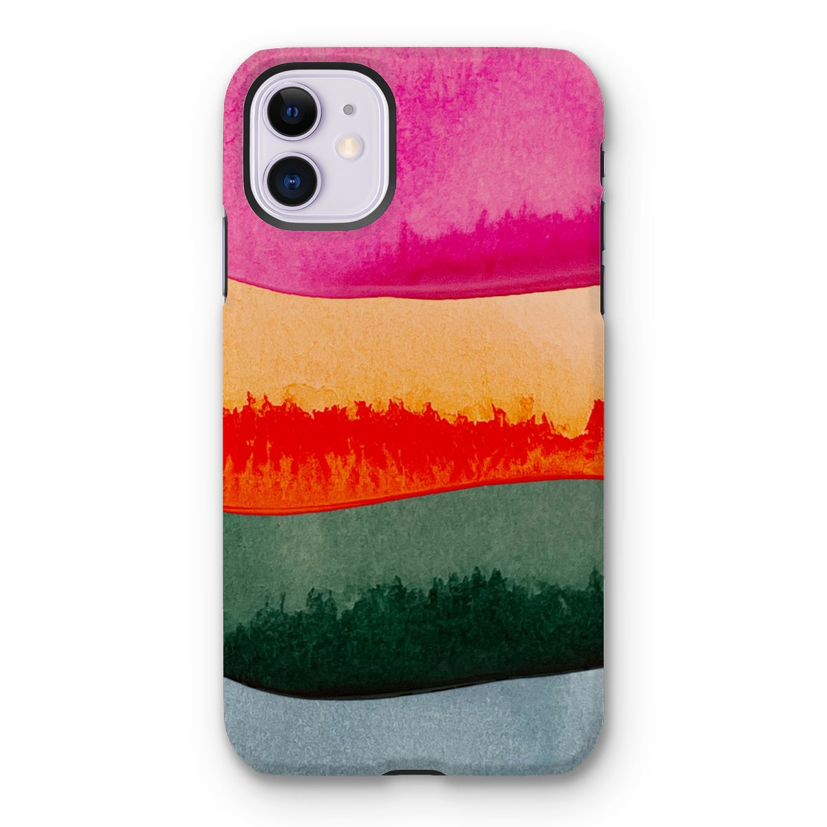 Rainbow Watercolour Layers Tough Phone Case