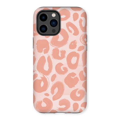 Painted Leopard in Peach Tough Phone Case