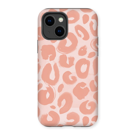 Painted Leopard in Peach Tough Phone Case