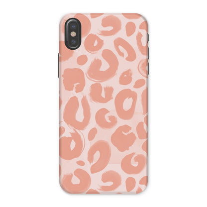 Painted Leopard in Peach Tough Phone Case