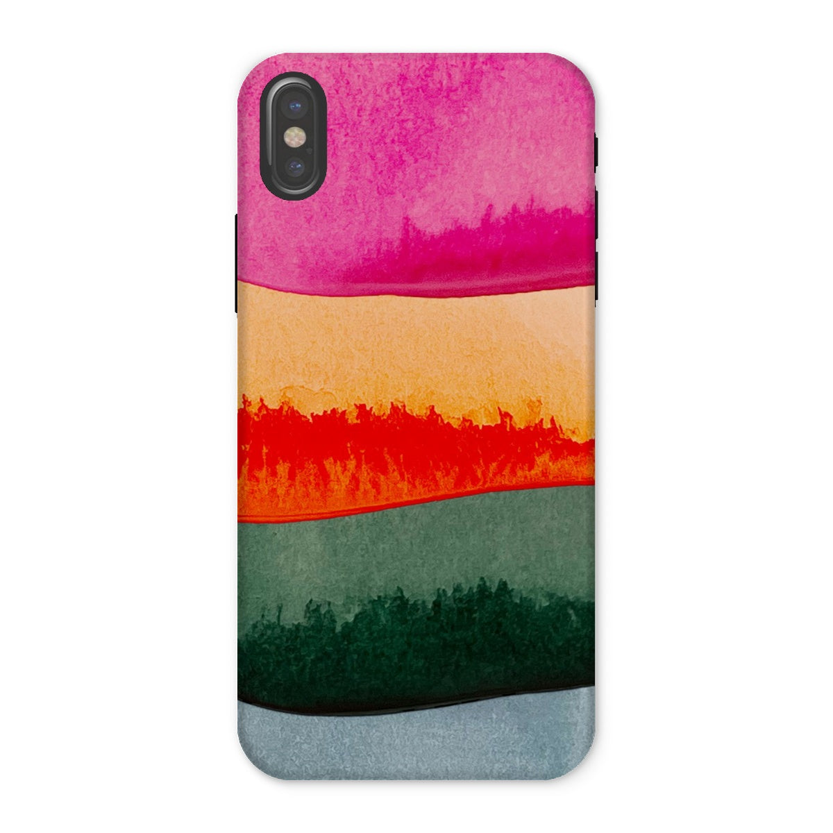 Rainbow Watercolour Layers Tough Phone Case